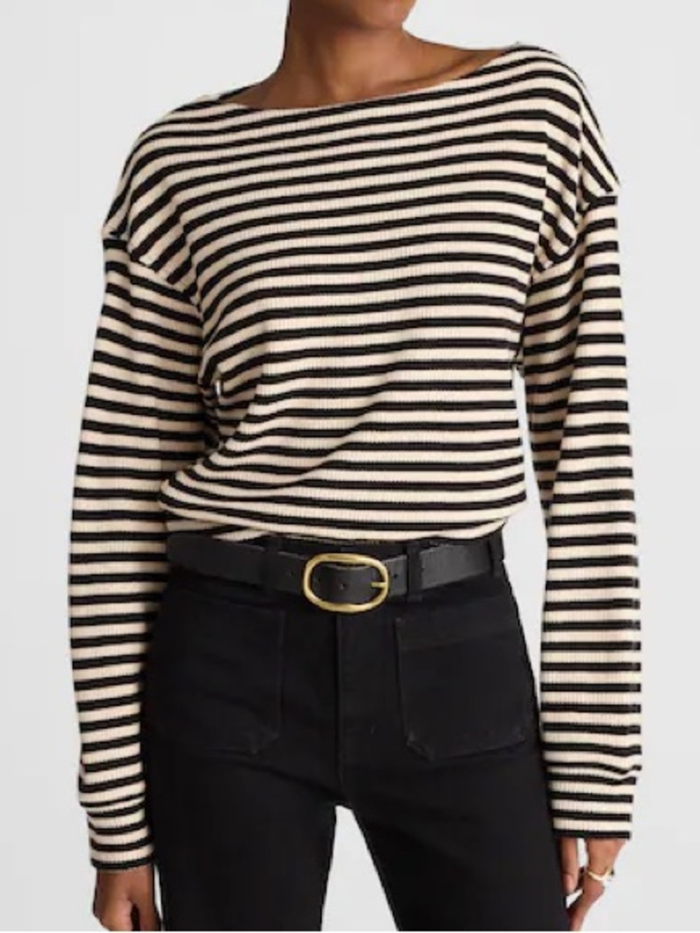 Madewell Boatneck Striped Drop Shoulder top